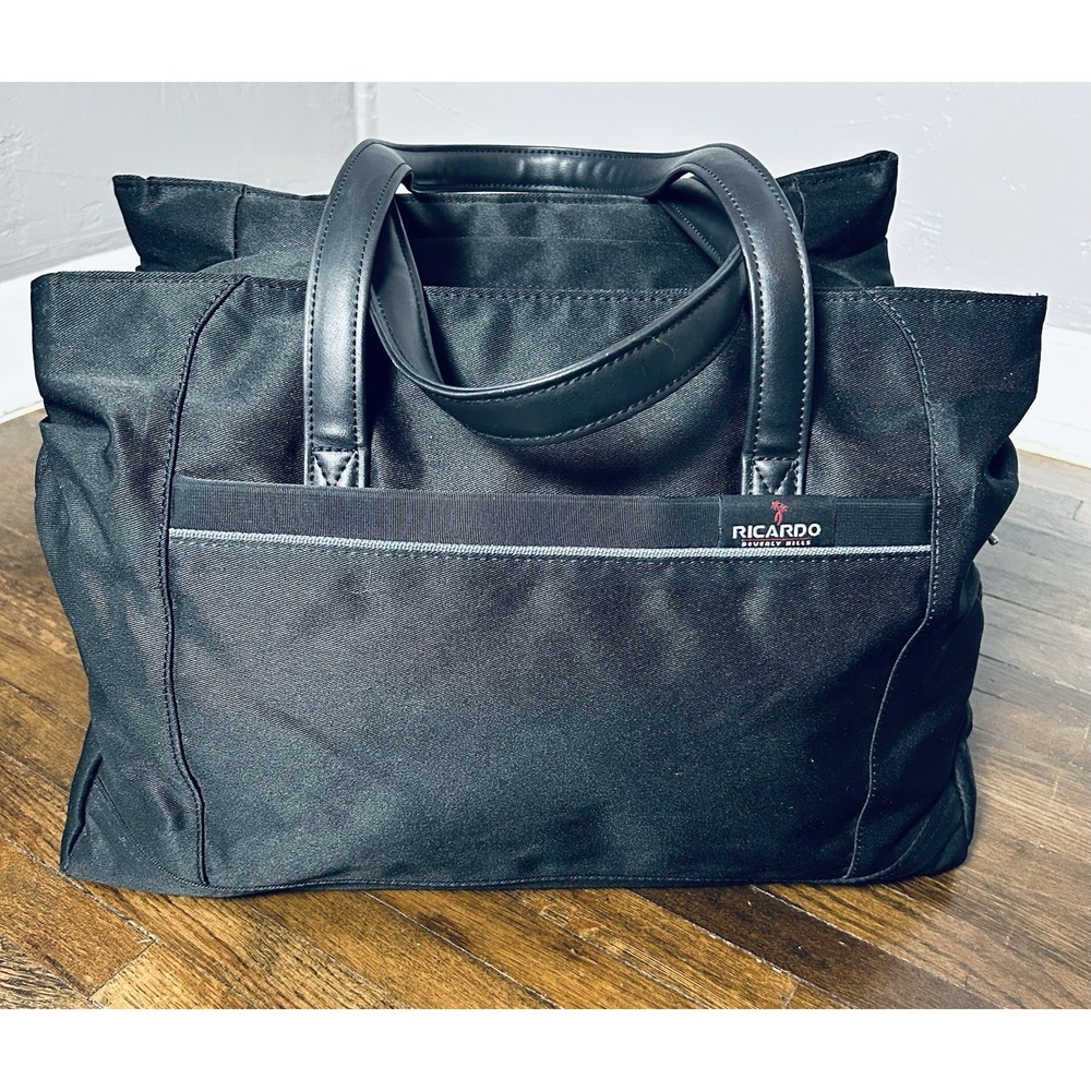 black Ricardo Beverly Hills San Marino overnighter travel tote bag Computer Work